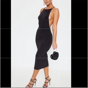Black Cross Back Midi Dress